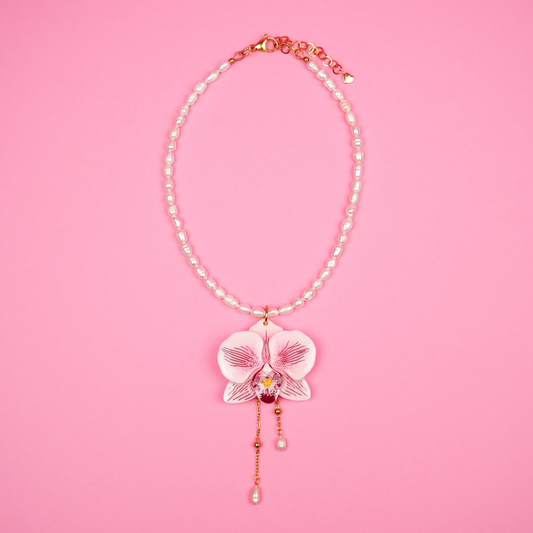 ORCHID PEARL necklace - petal pink