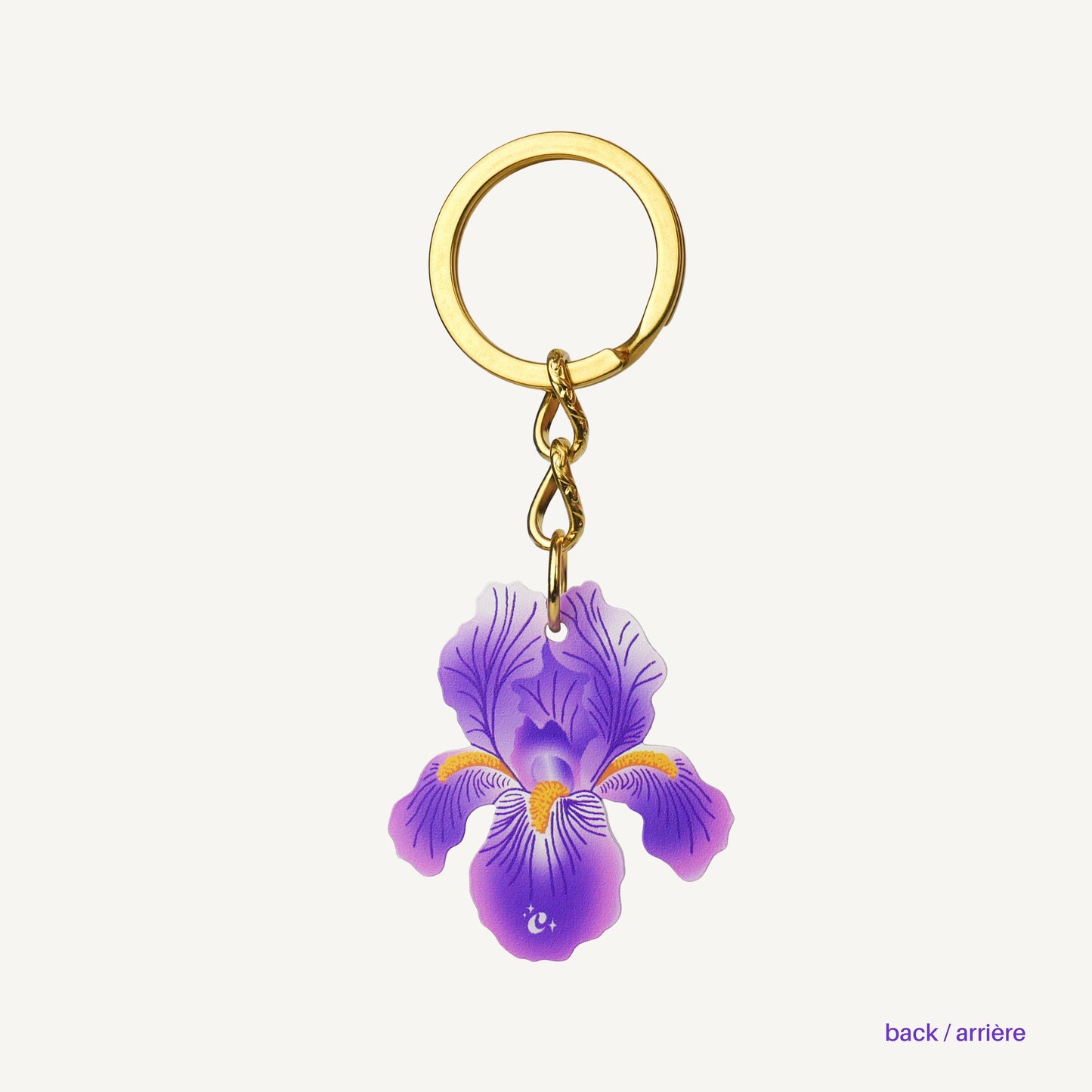 IRIS GARDEN - porte-clé doré