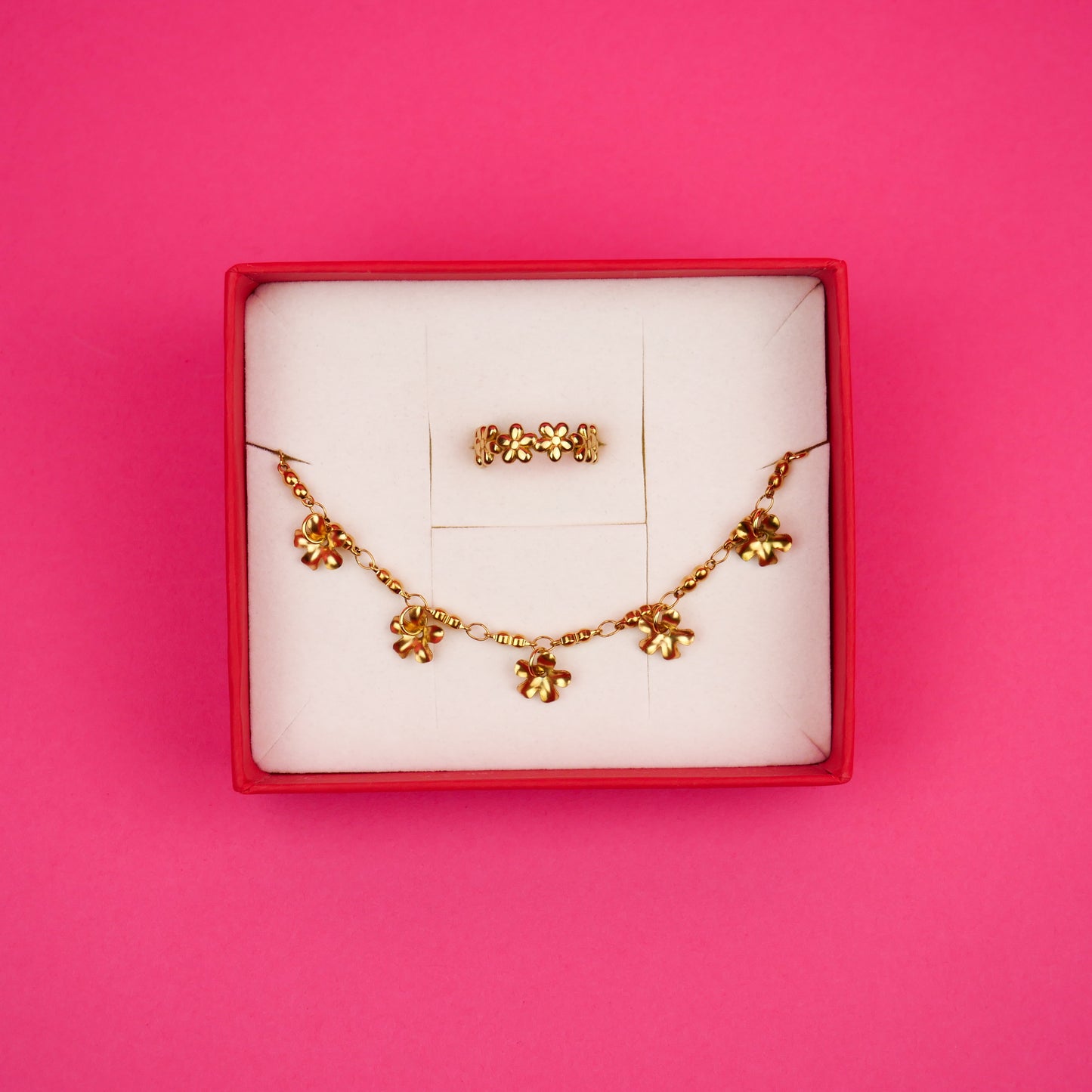 FLORA - coffret doré (bracelet & bague)