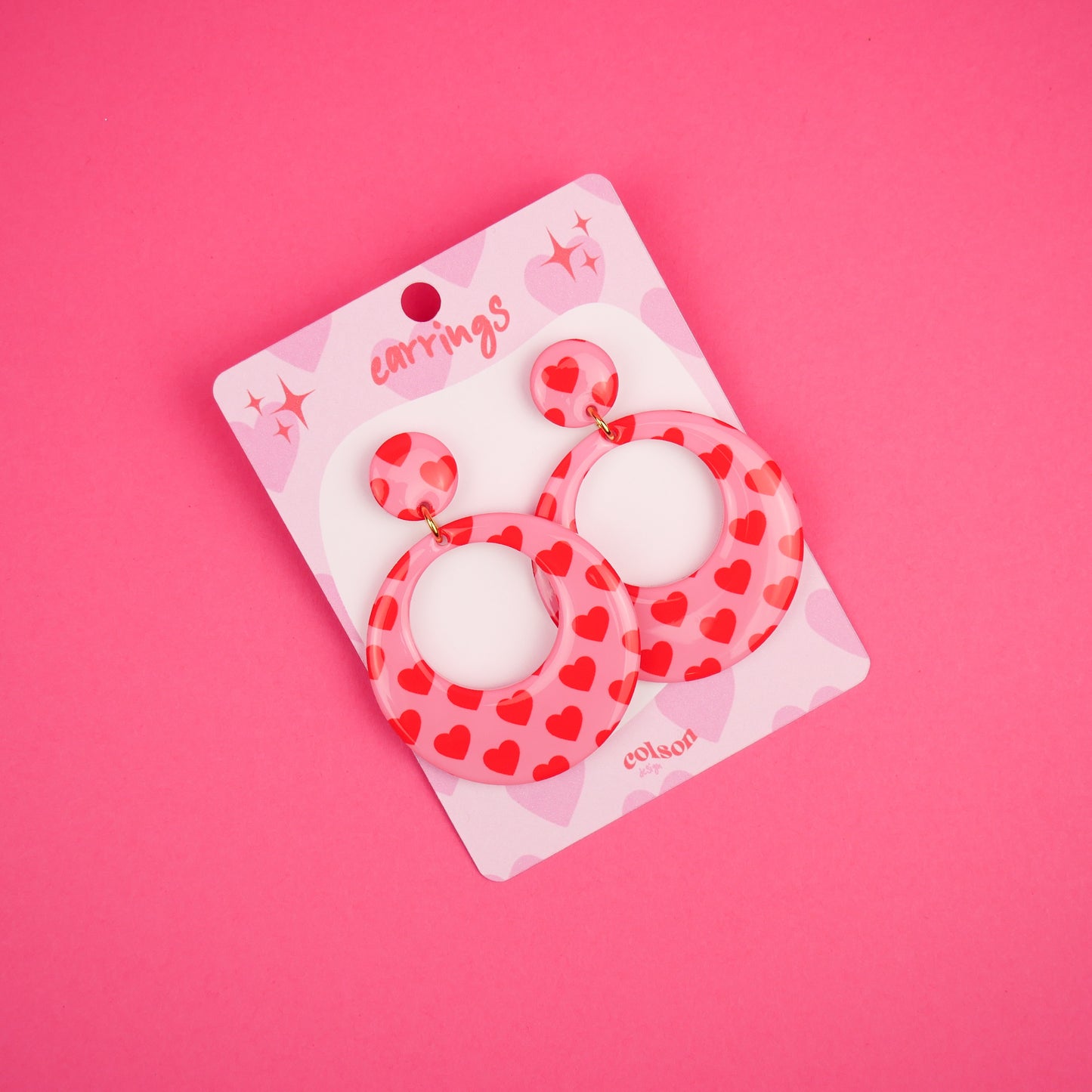 ROUND HOOPS - heart print