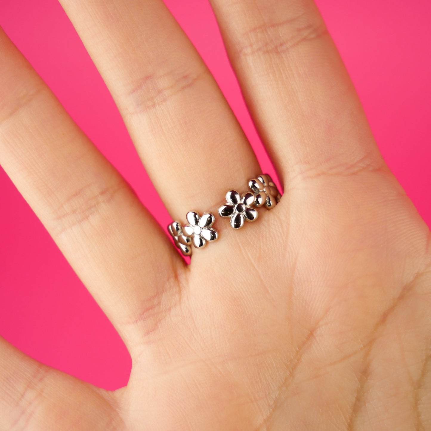 FLORA - silver adjustable ring