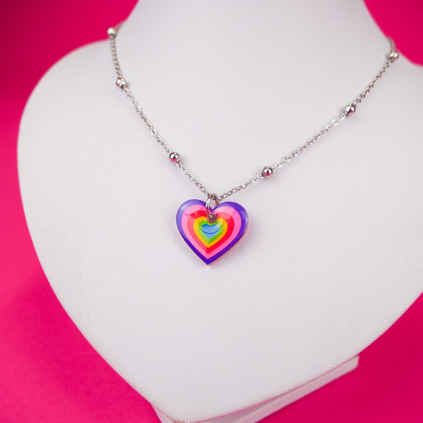 RAINBOW HEART - necklace