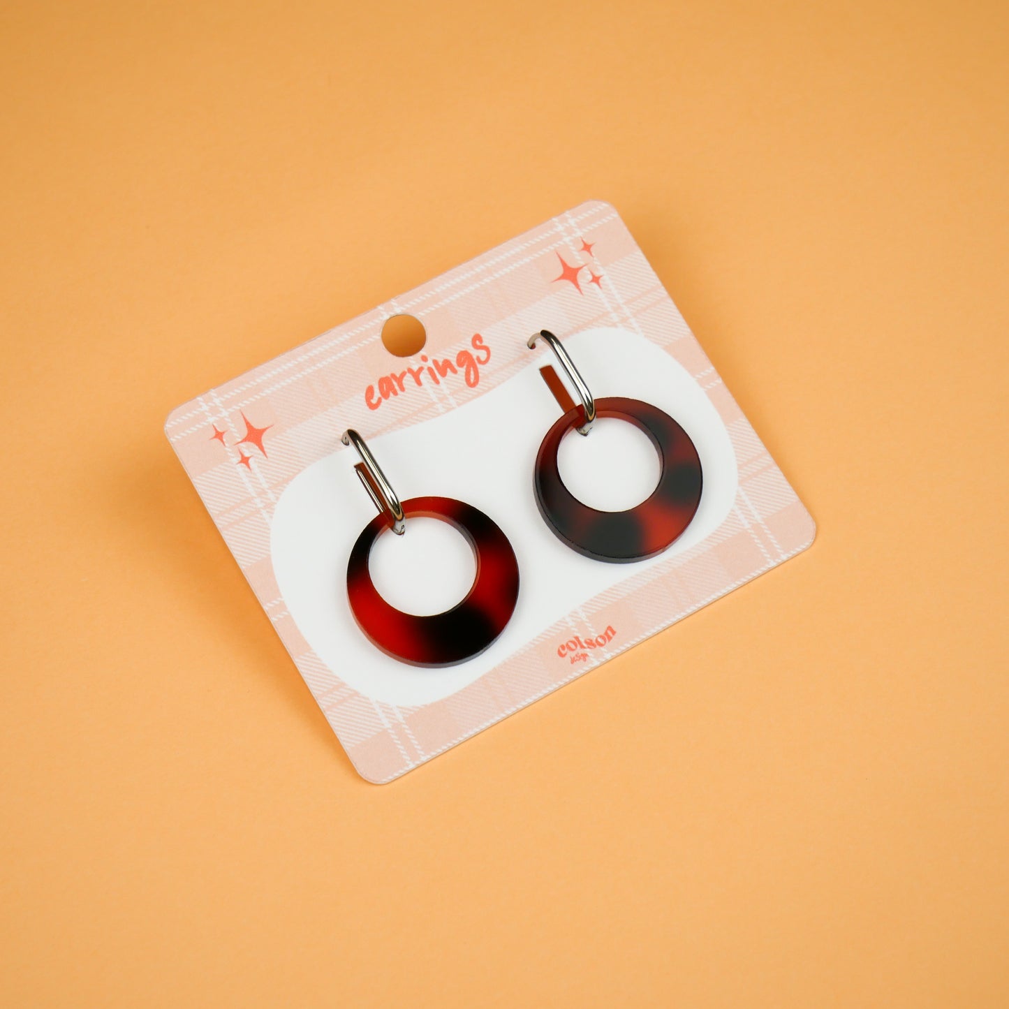 ROUND DANGLE - tortoiseshell