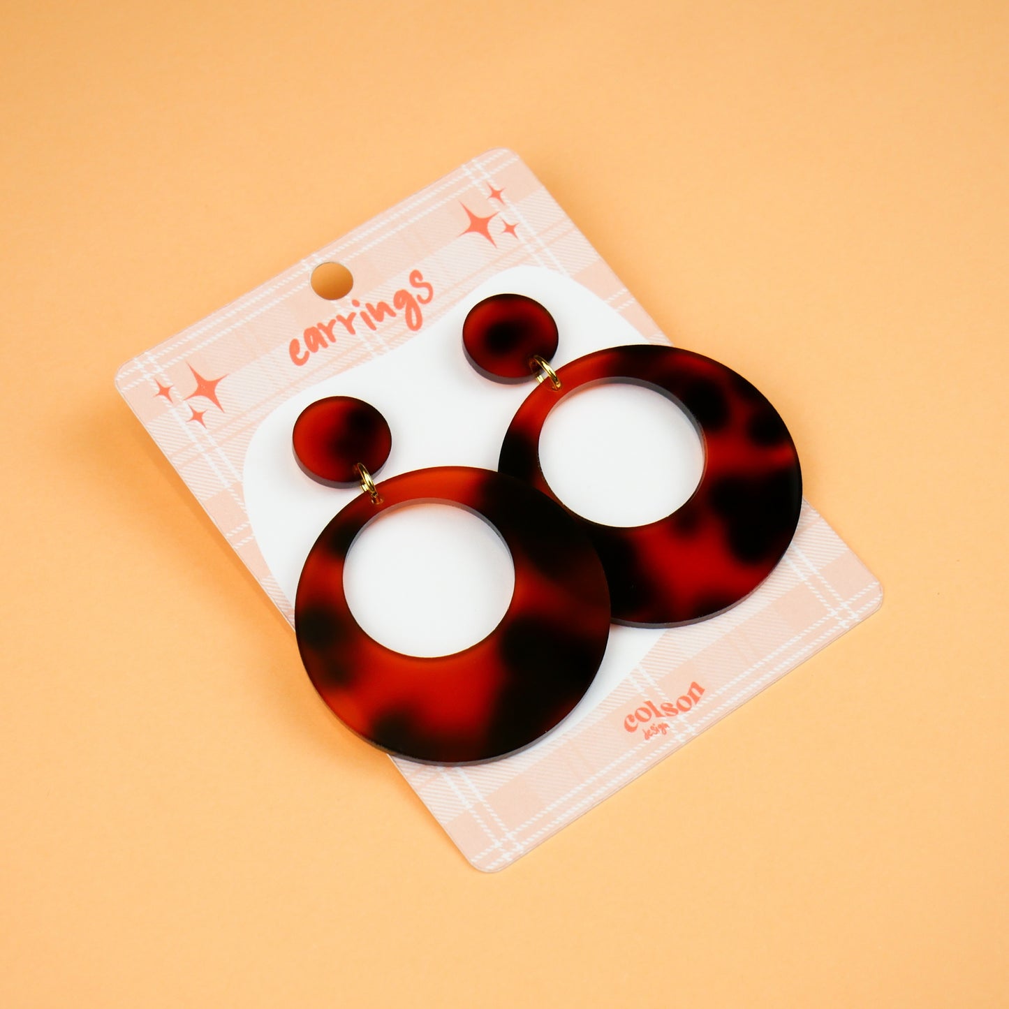 ROUND HOOPS - tortoiseshell