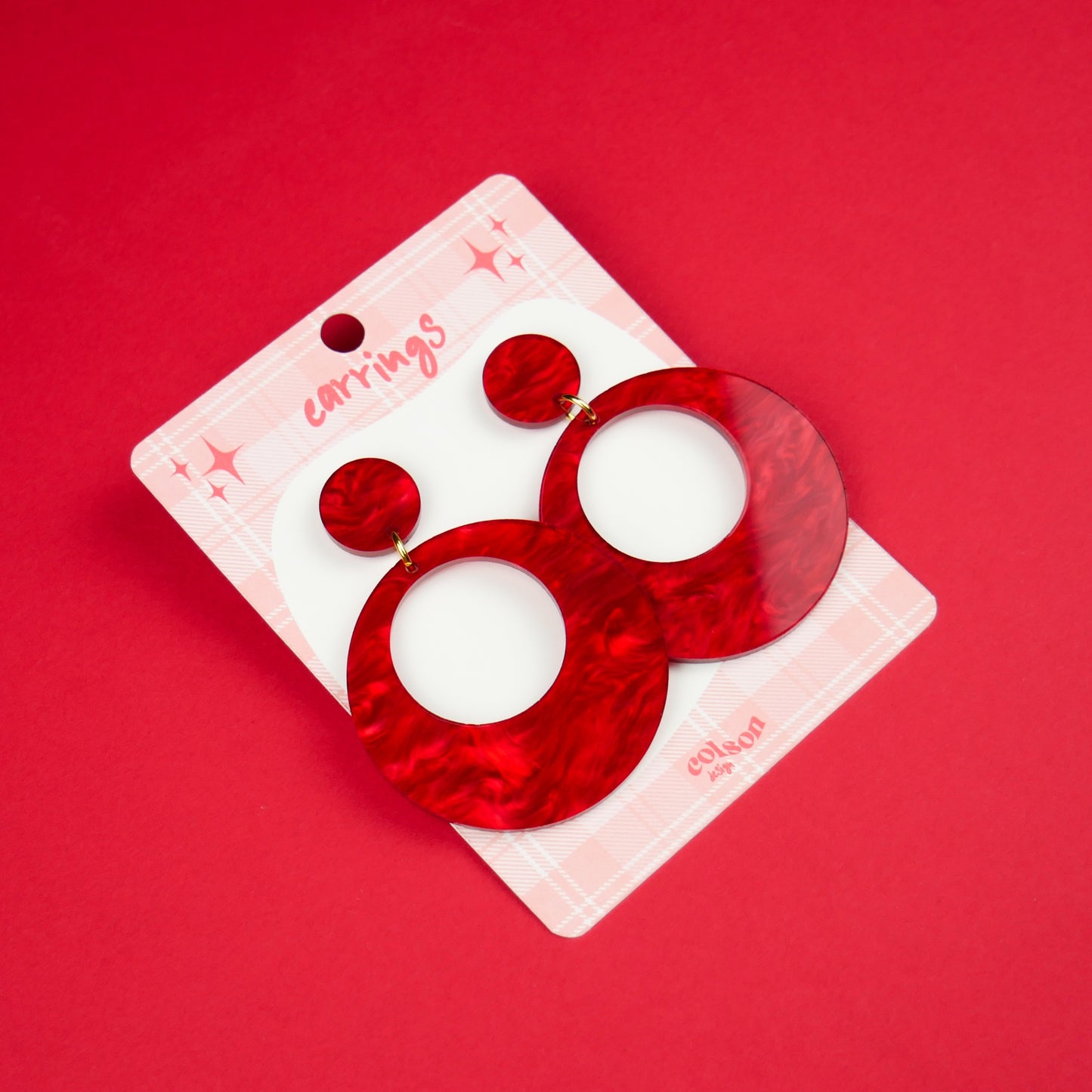 ROUND HOOPS - red marble