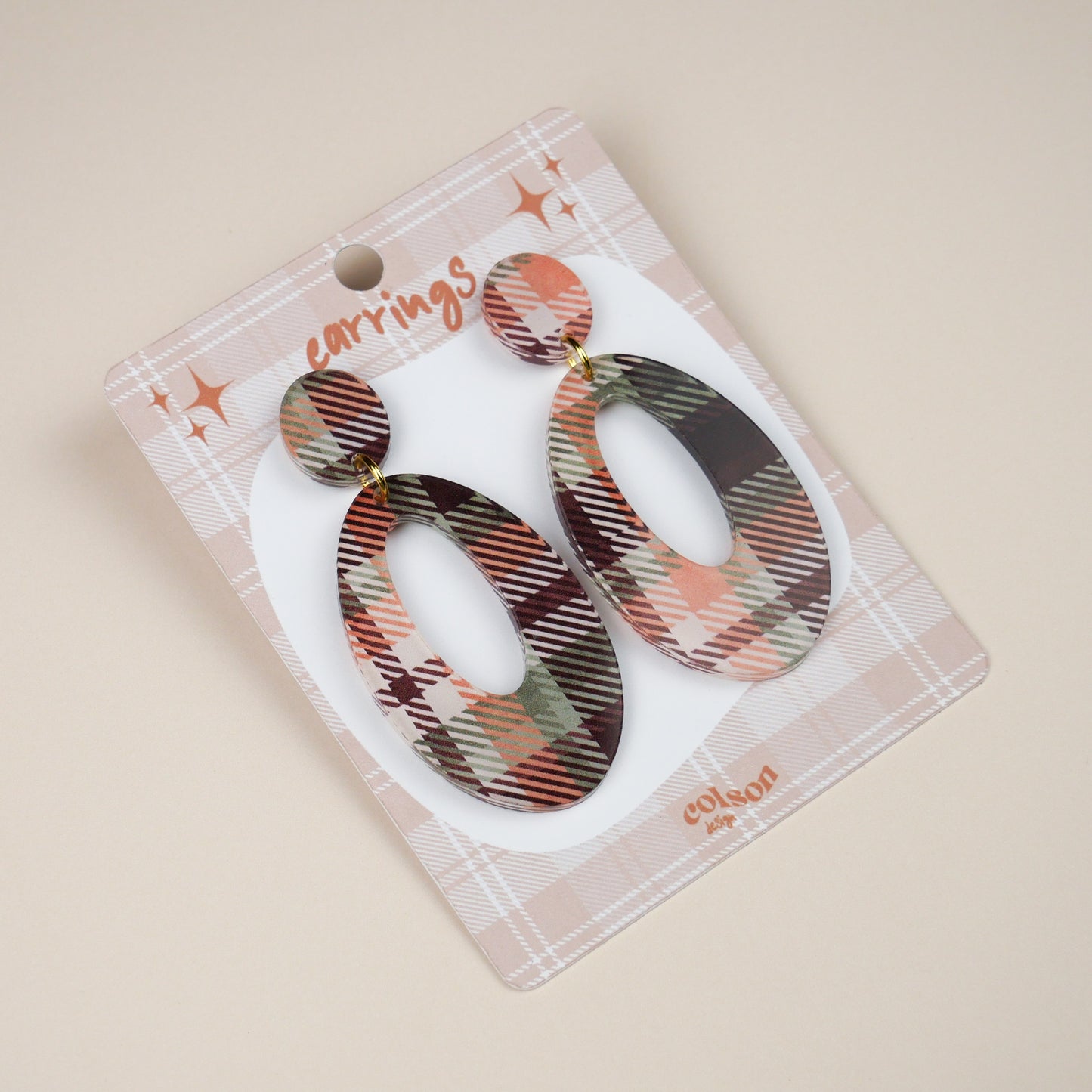 RETRO OVAL - green tartan