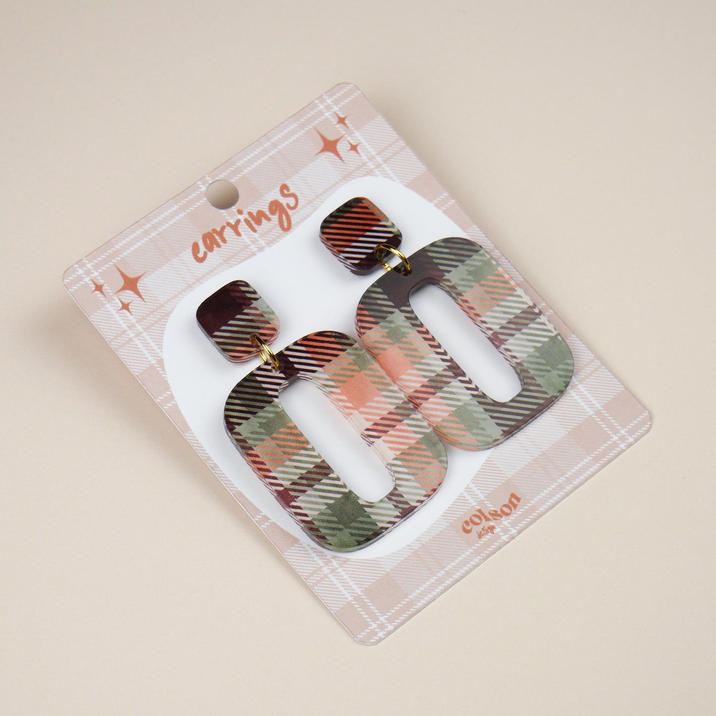 RETRO SQUARE - green tartan