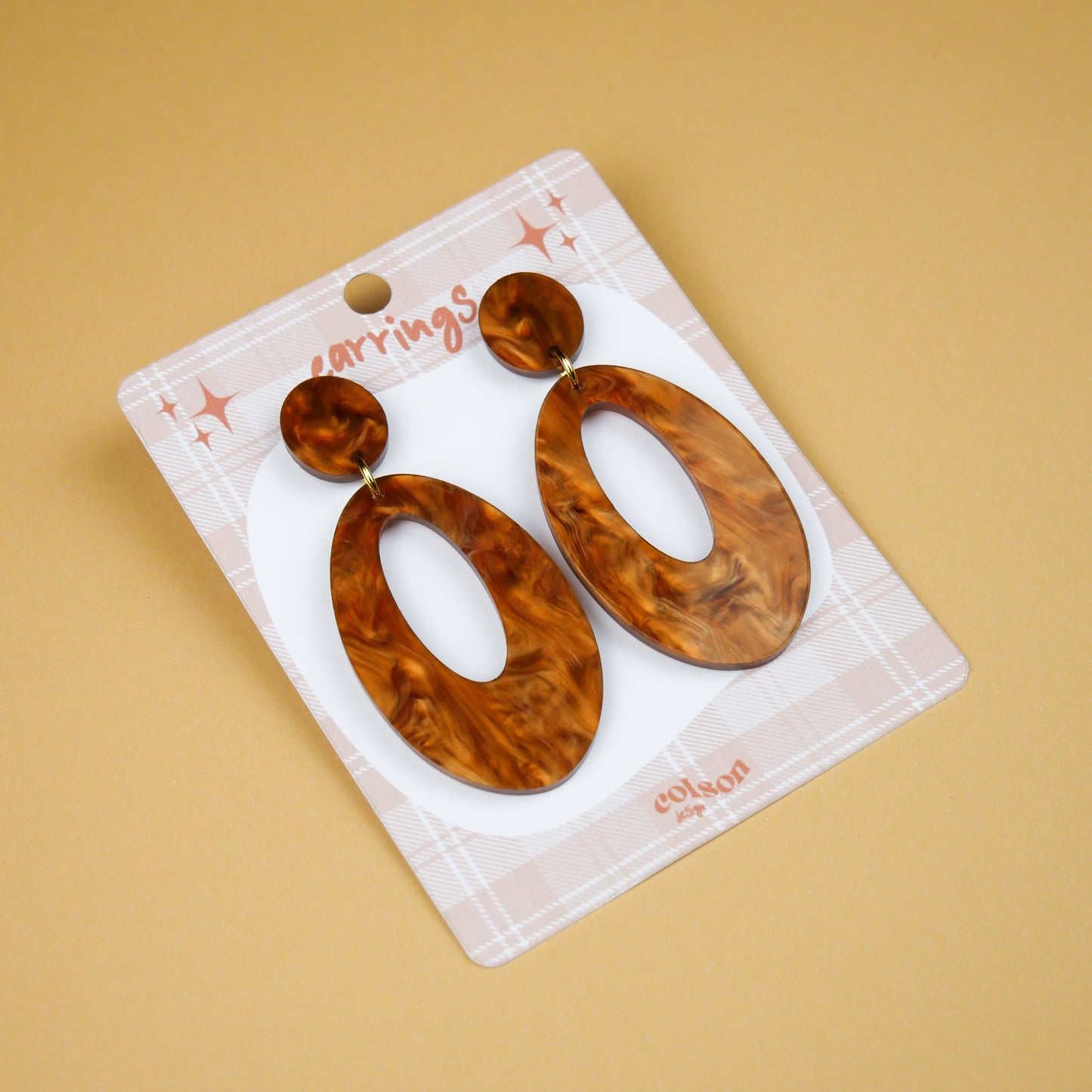 RETRO OVAL - caramel marble