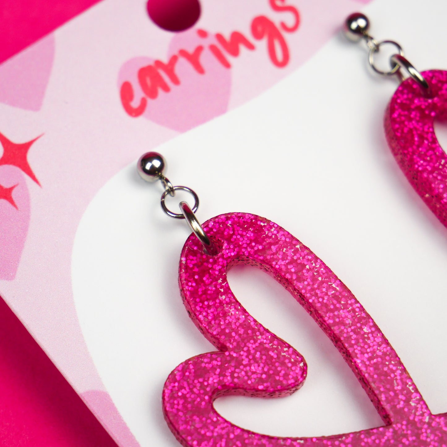 XOXO - fuchsia glitter