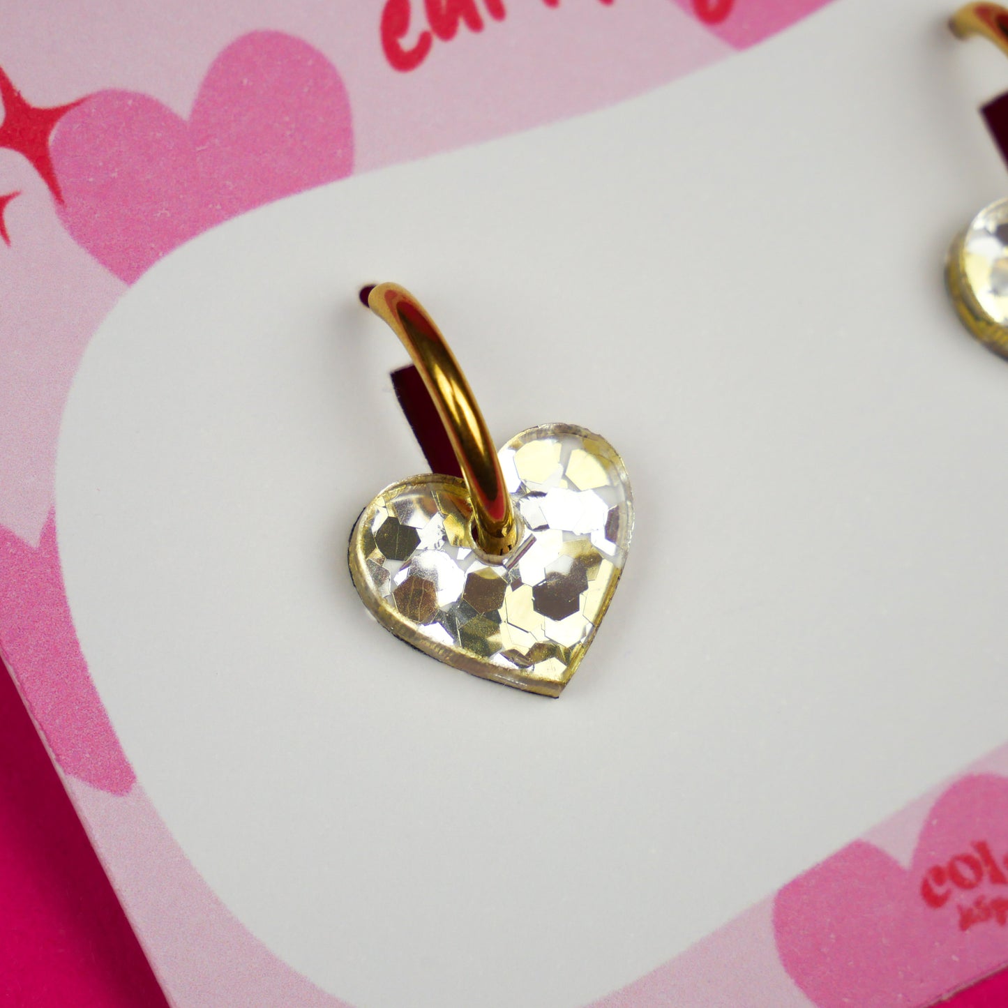 DAINTY HEART - metallic glitter