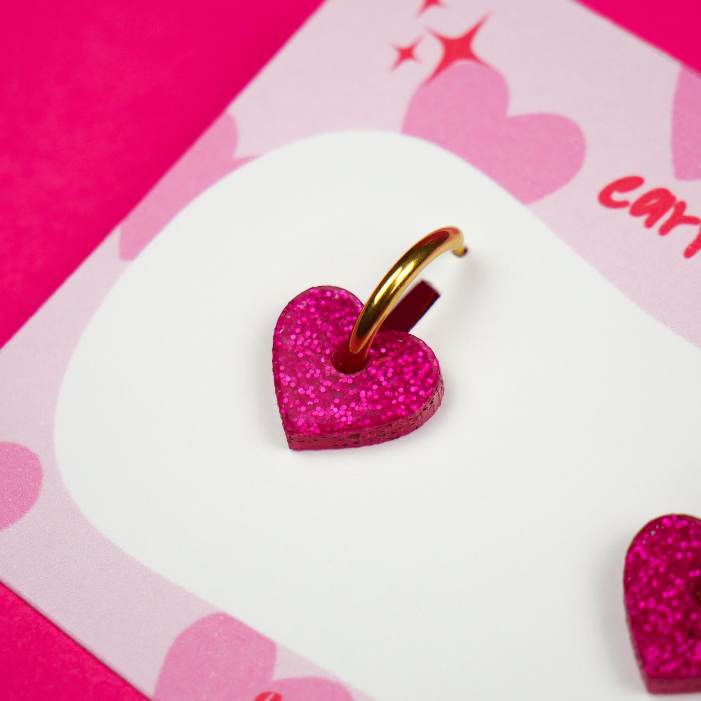 DAINTY HEART - fuchsia glitter