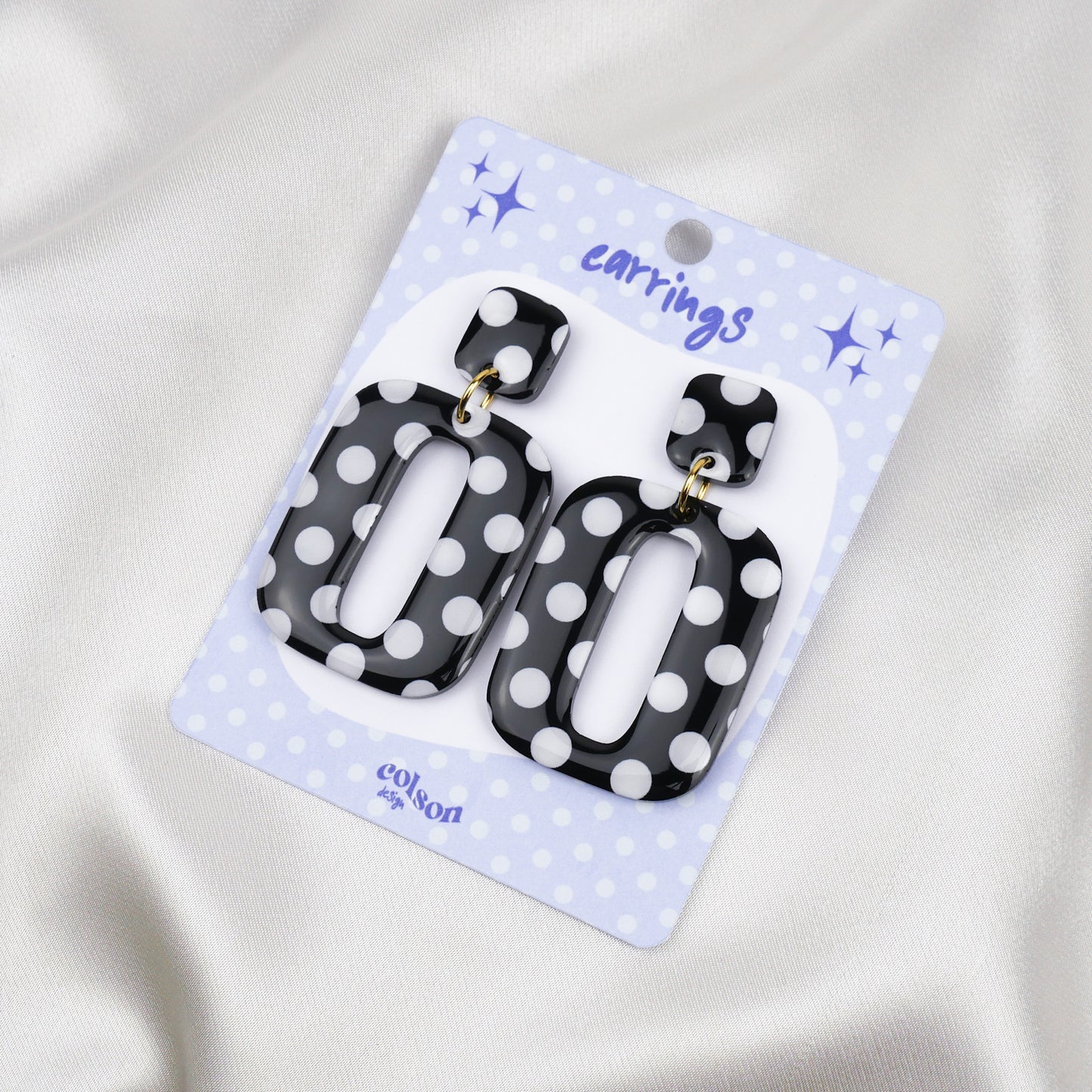 RETRO SQUARE - black polka dot