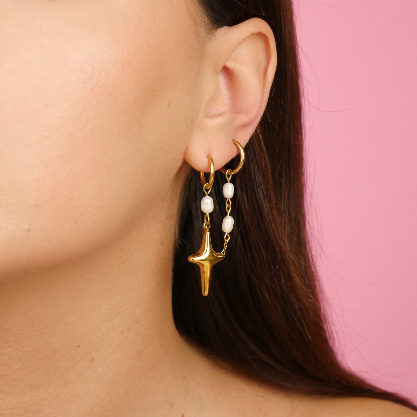 CELESTIAL - gold (double earring)
