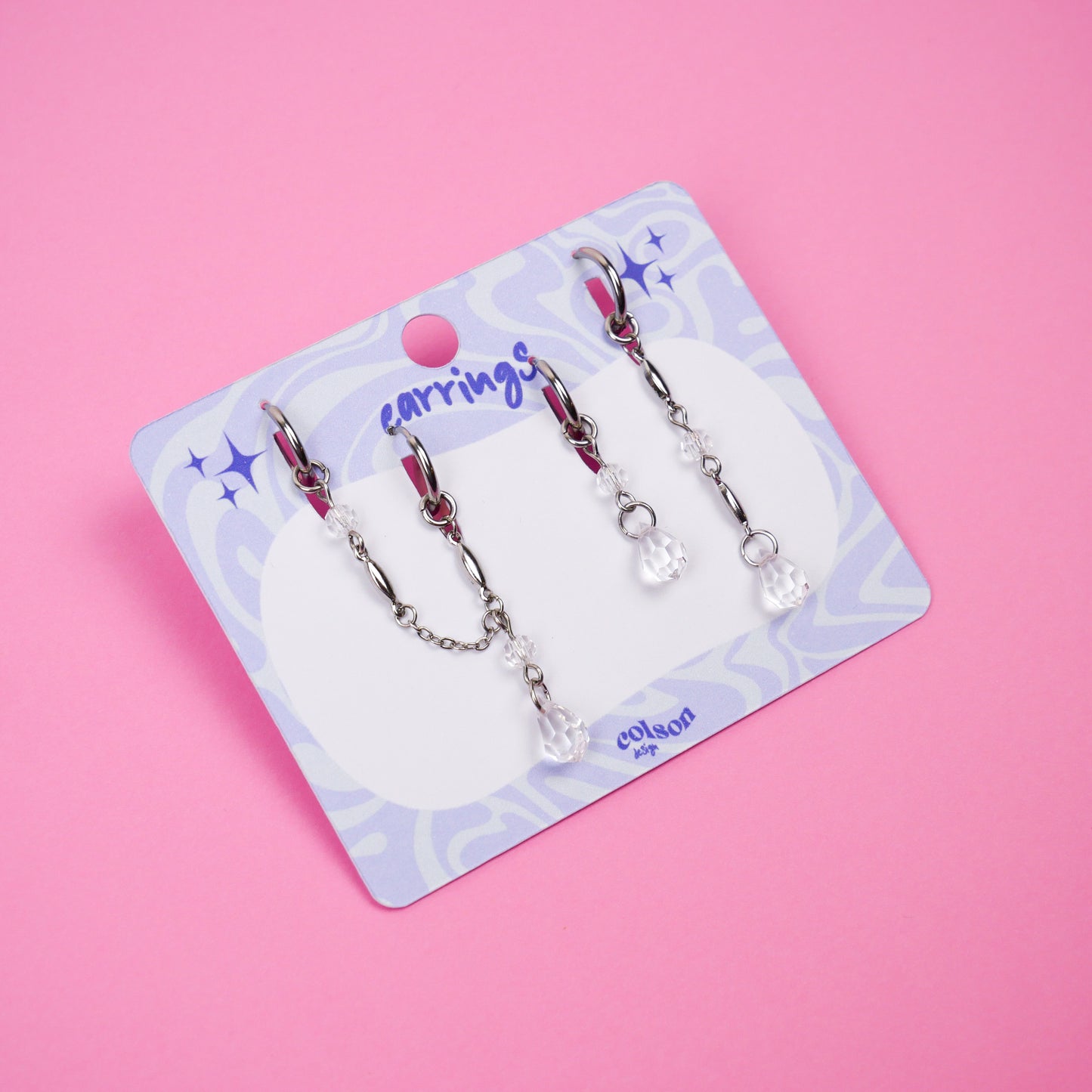 CRYSTAL DROP - transparent argenté