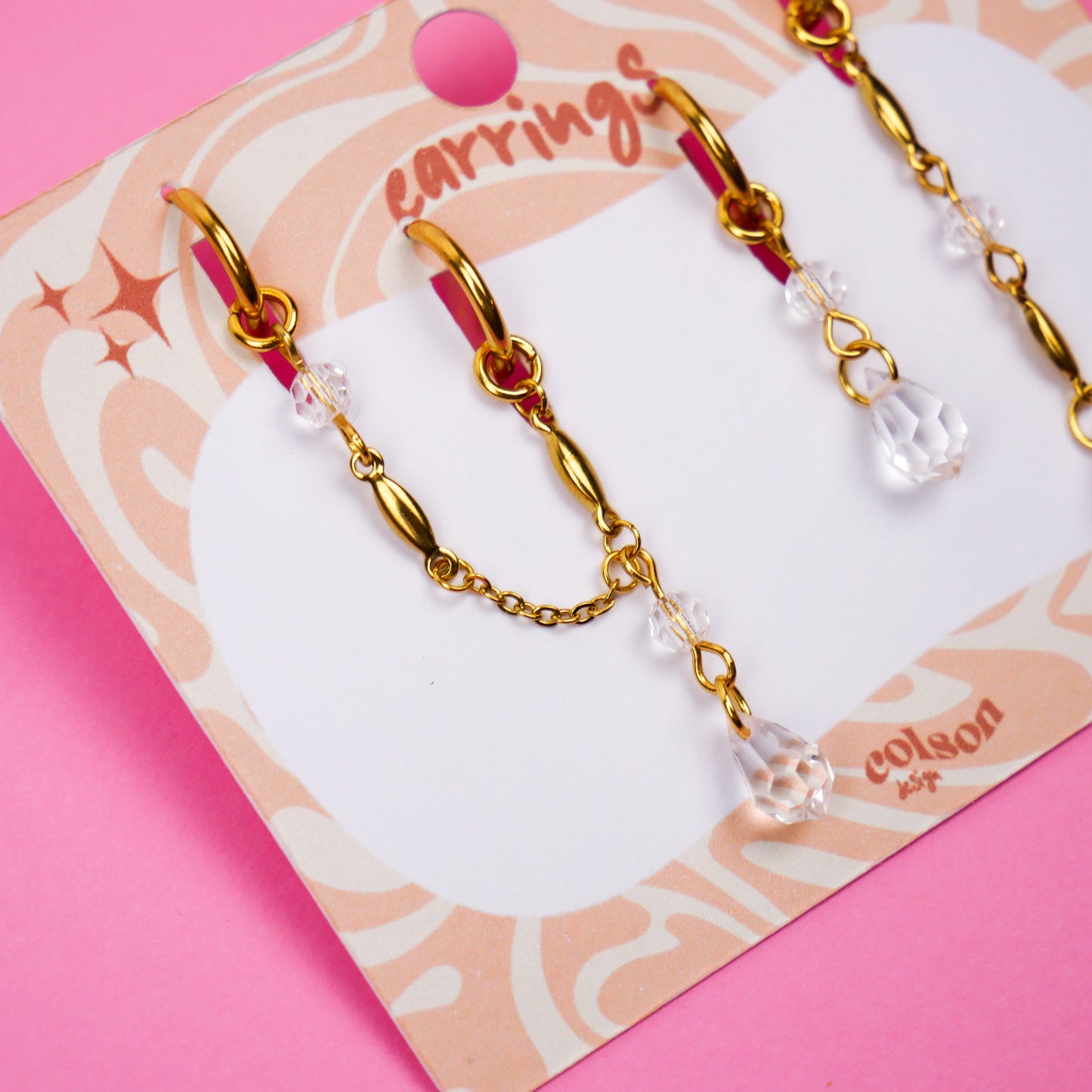 CRYSTAL DROP - clear gold