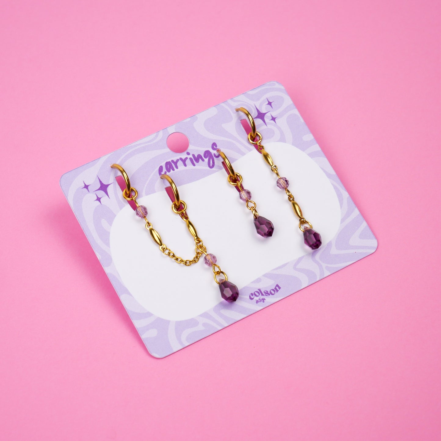 CRYSTAL DROP - purple gold