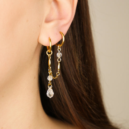 CRYSTAL DROP - clear gold