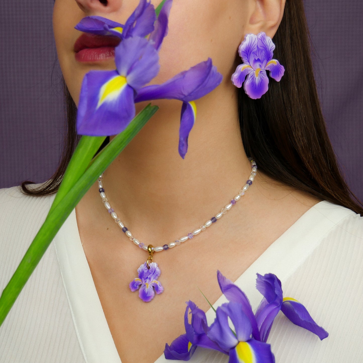 IRIS BLOOM - large earrings