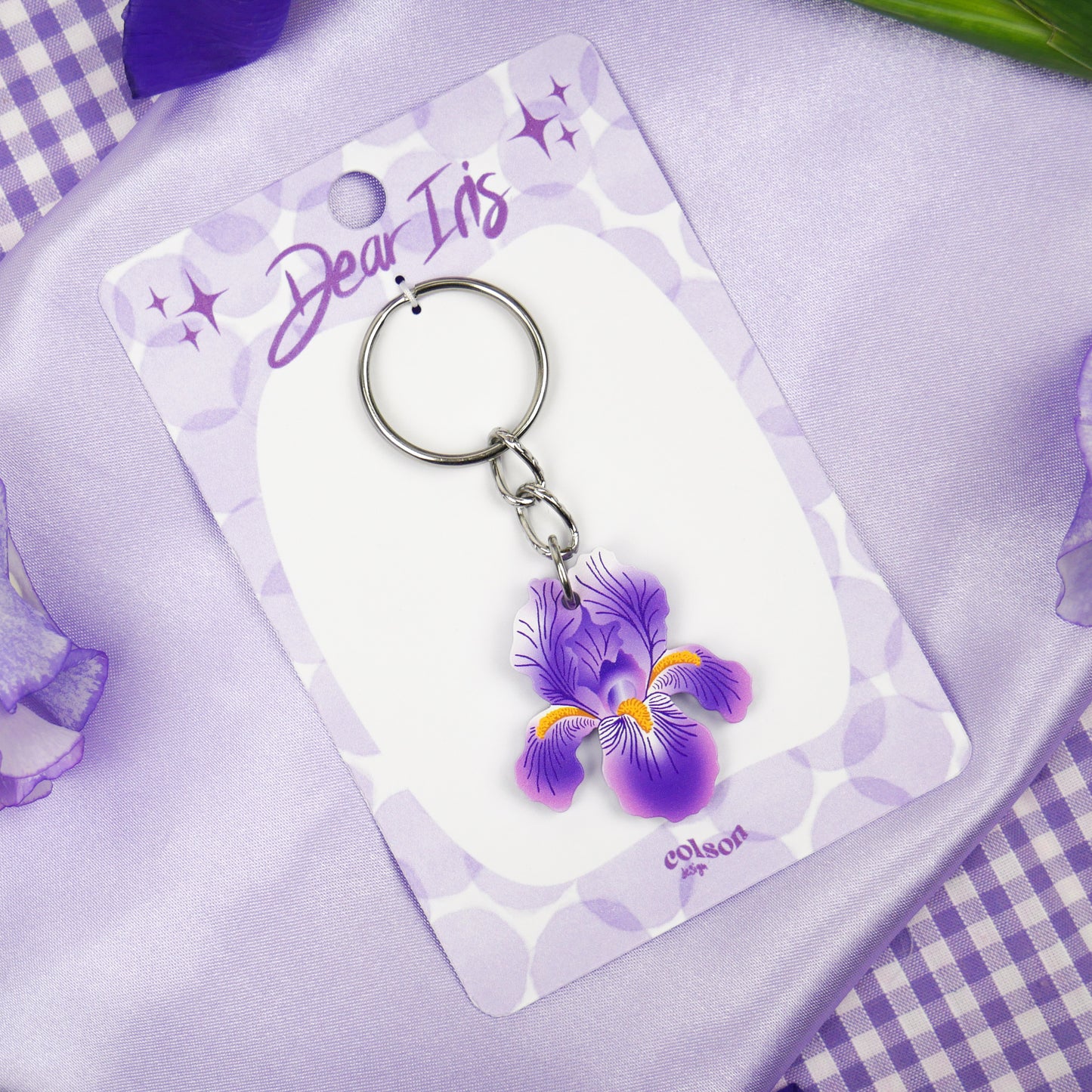 IRIS GARDEN - silver keychain
