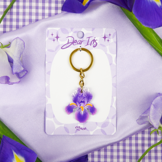 IRIS GARDEN - gold keychain