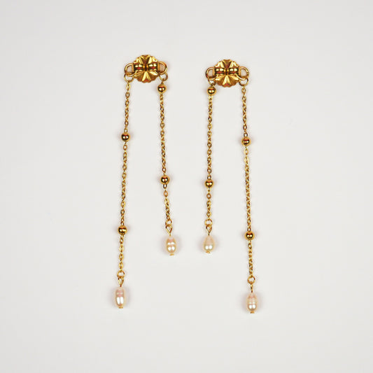EARRINGS ADD-ON: LONG PENDANT EARRING BACKS - freshwater pearls