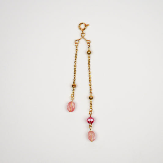 NECKLACE ADD-ON: DETACHABLE LONG PENDANT - pink pearls