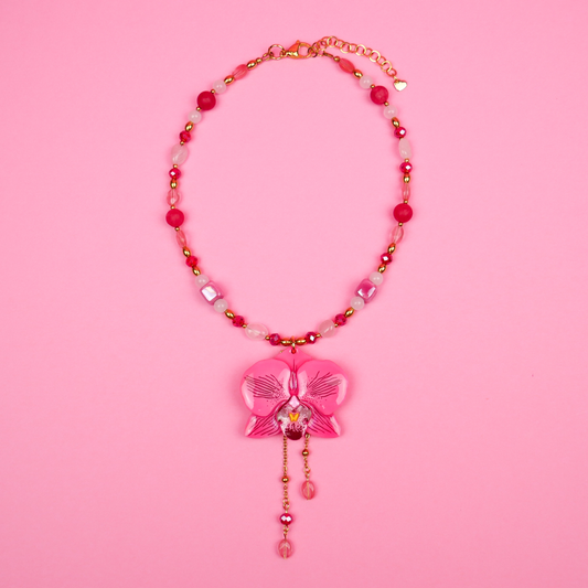 ORCHID PEARL necklace - fierce fuchsia