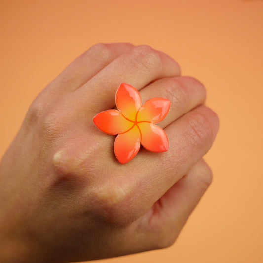 PLUMERIA ring - fiery orange