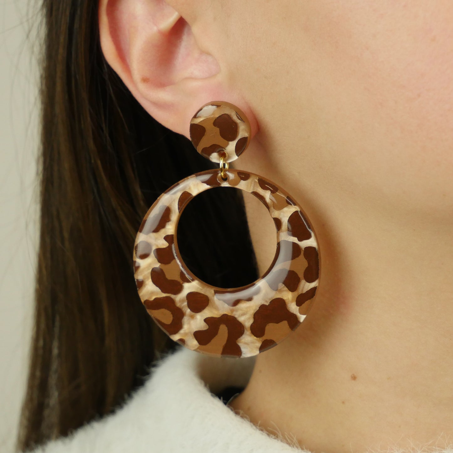 ROUND HOOPS - léopard