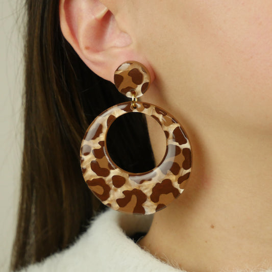 ROUND HOOPS - leopard