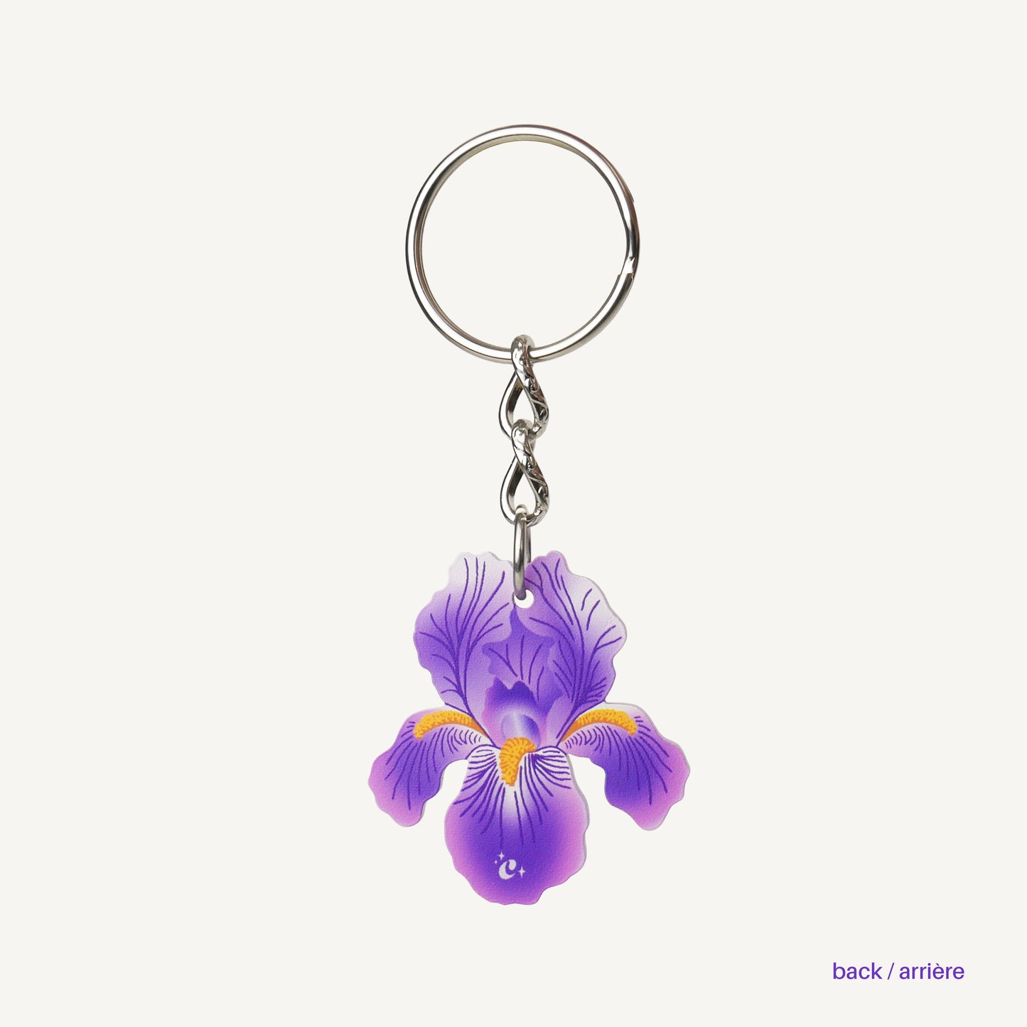 IRIS GARDEN - silver keychain