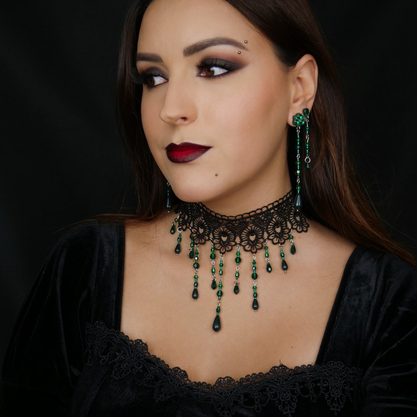 FOREST FAIRY - black lace choker (unique piece)