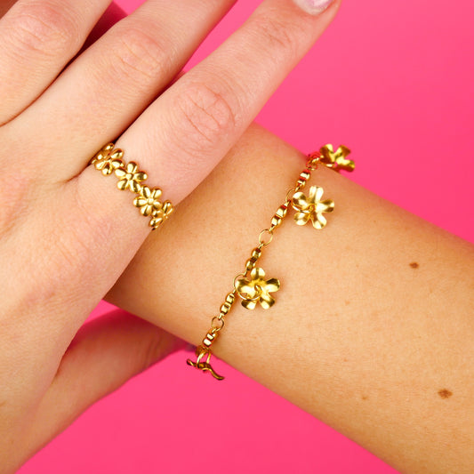 FLORA - coffret doré (bracelet & bague)