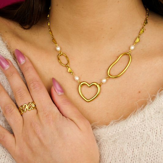 DEVOTION - coffret doré (collier & bague)