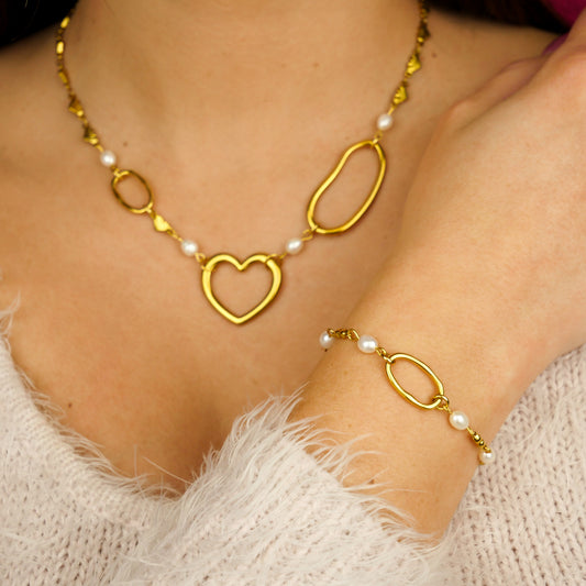 IDYLLE - coffret doré (collier & bracelet)