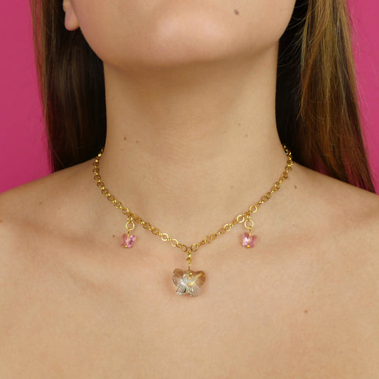 PAPILLON CRISTAL - collier