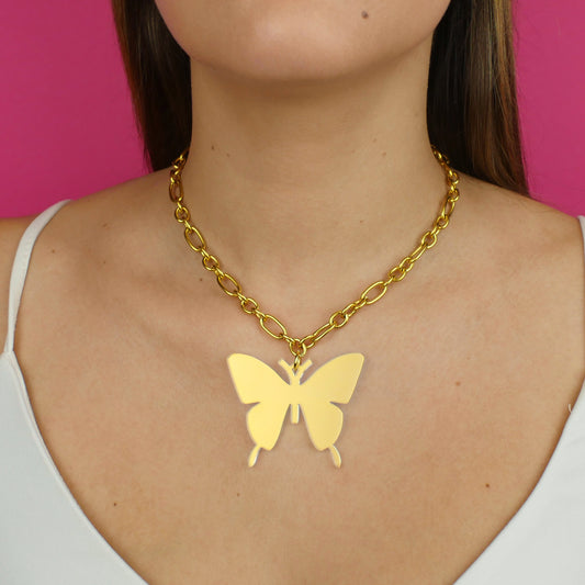BUTTERFLY NECKLACE - iridescent