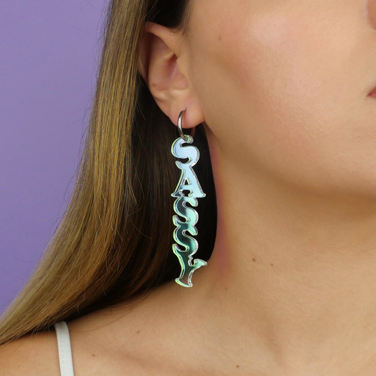 WORD EARRINGS - iridescent (12 words, mix & match)