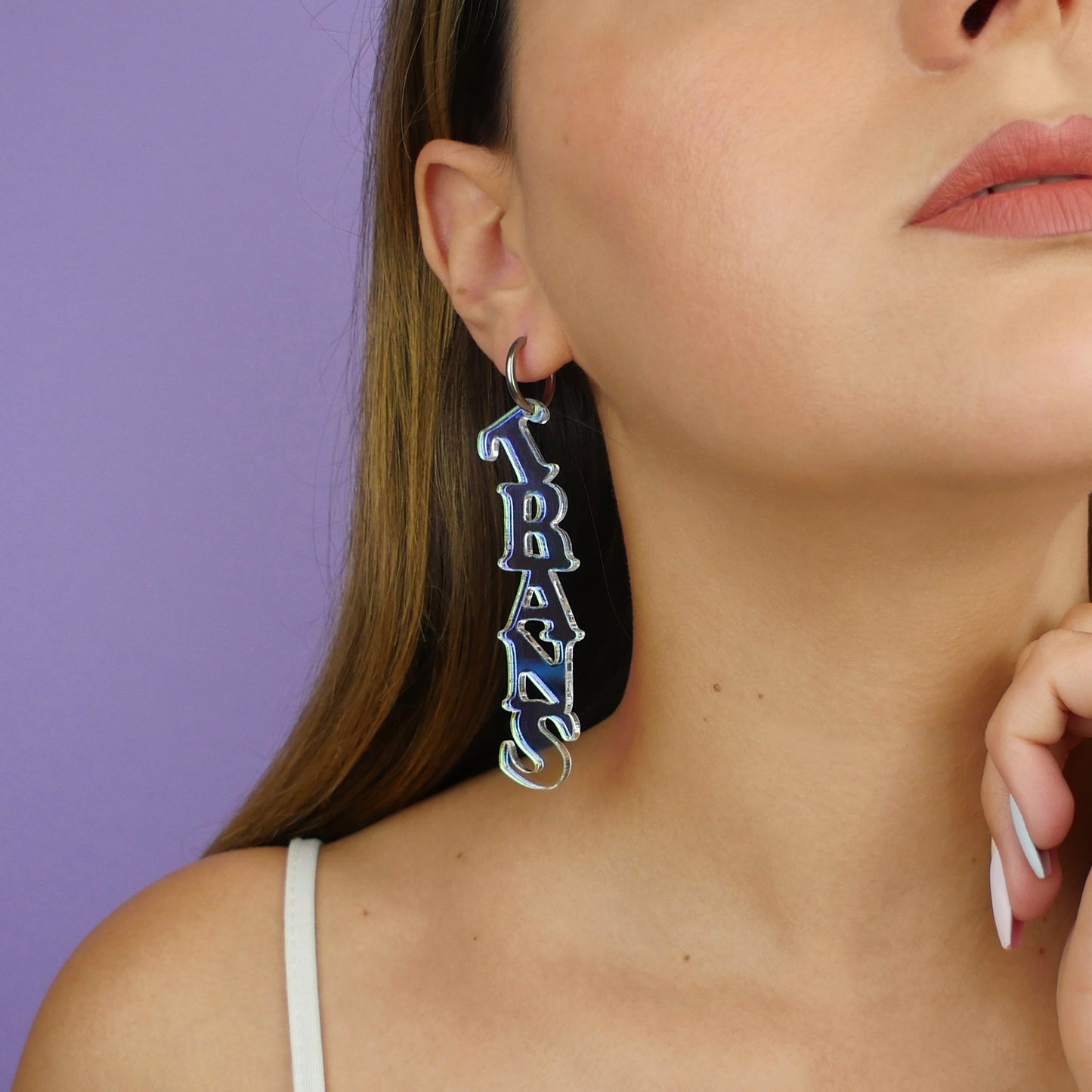 WORD EARRINGS - iridescent (12 words, mix & match)