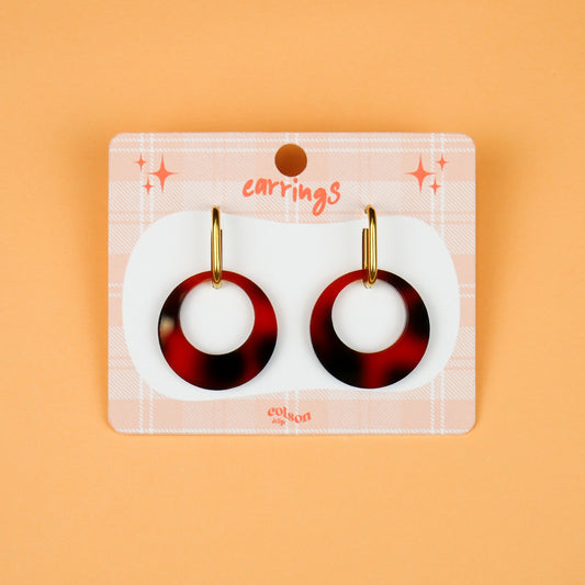 ROUND DANGLE - tortoiseshell