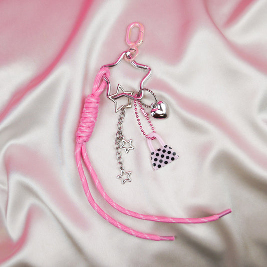 BAG CHARM Nº8 - pink & silver