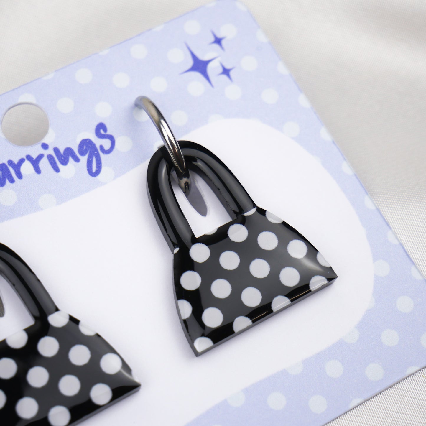 PURSE FIRST - black polka dot