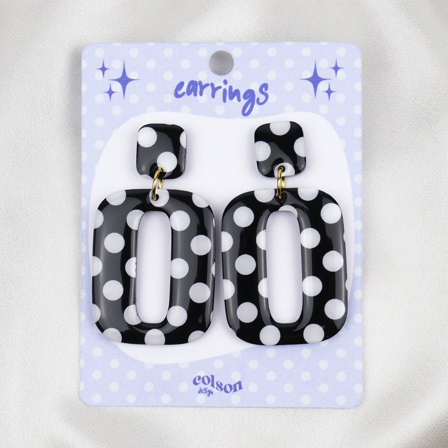 RETRO SQUARE - black polka dot