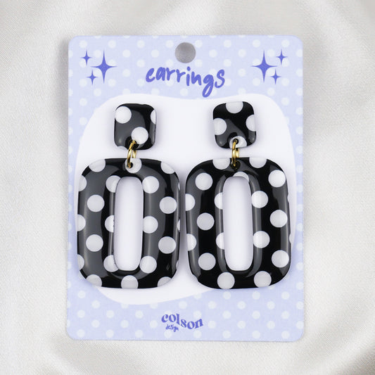 RETRO SQUARE - black polka dot