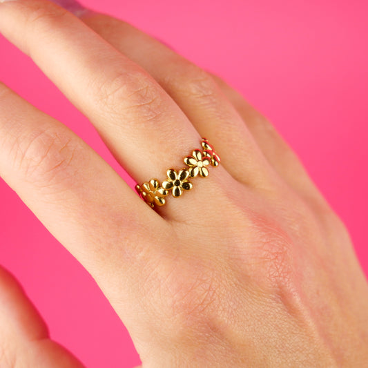 FLORA - bague ajustable (doré ou argenté)