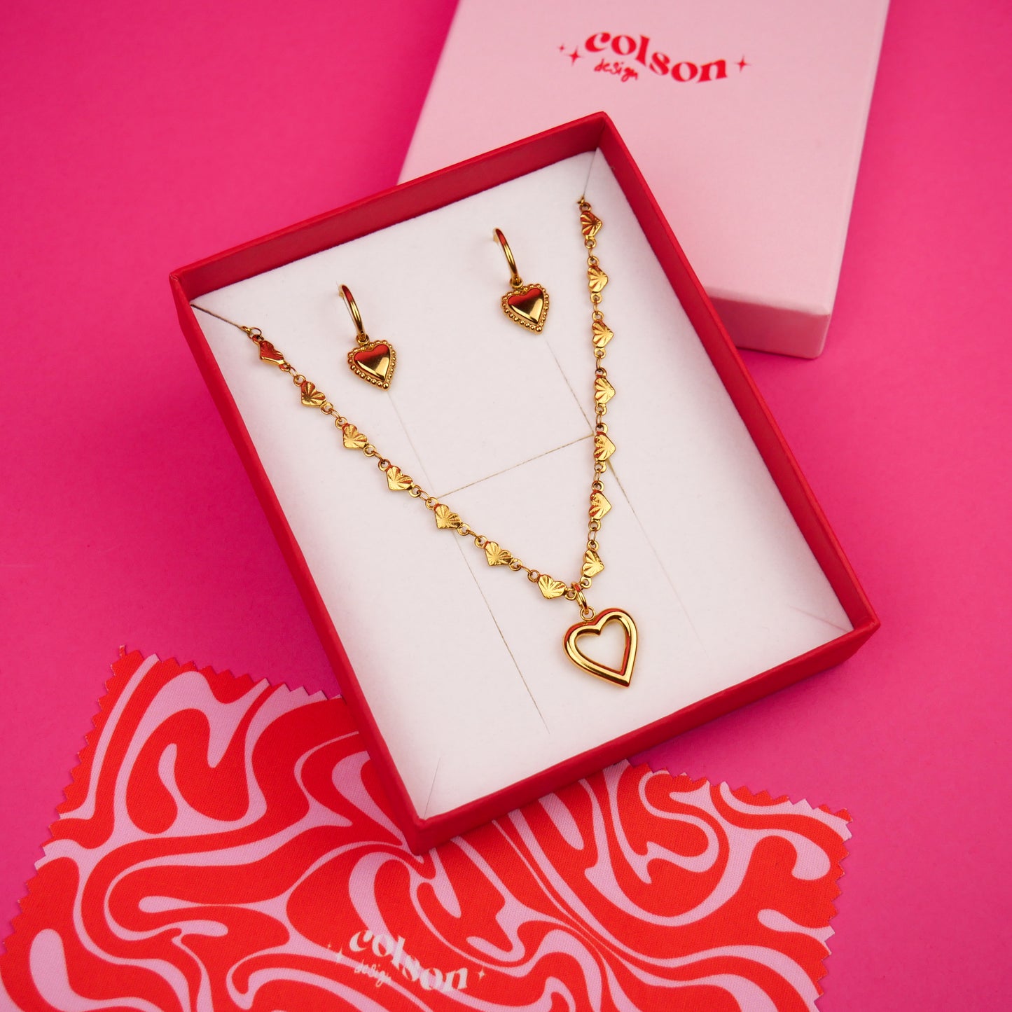 DARLING - coffret doré (collier & boucles d'oreilles)