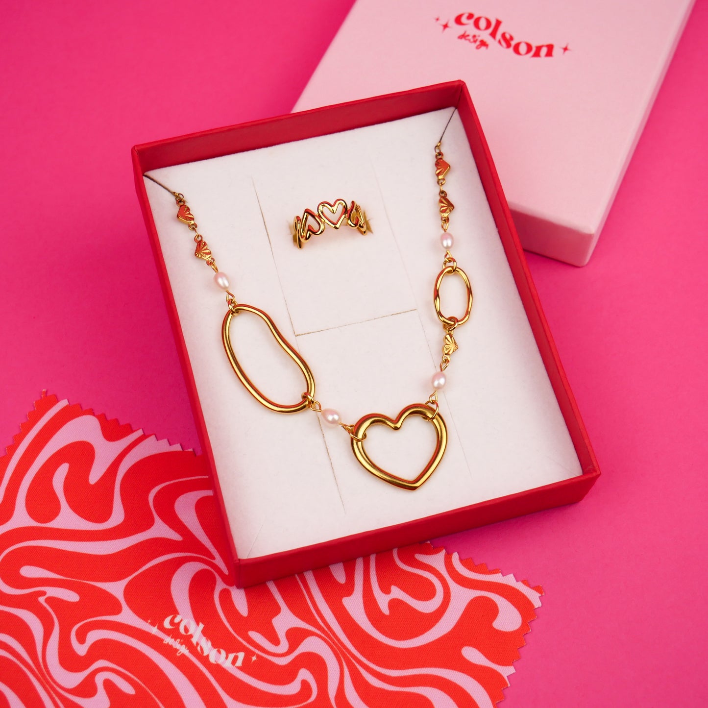 DEVOTION - coffret doré (collier & bague)