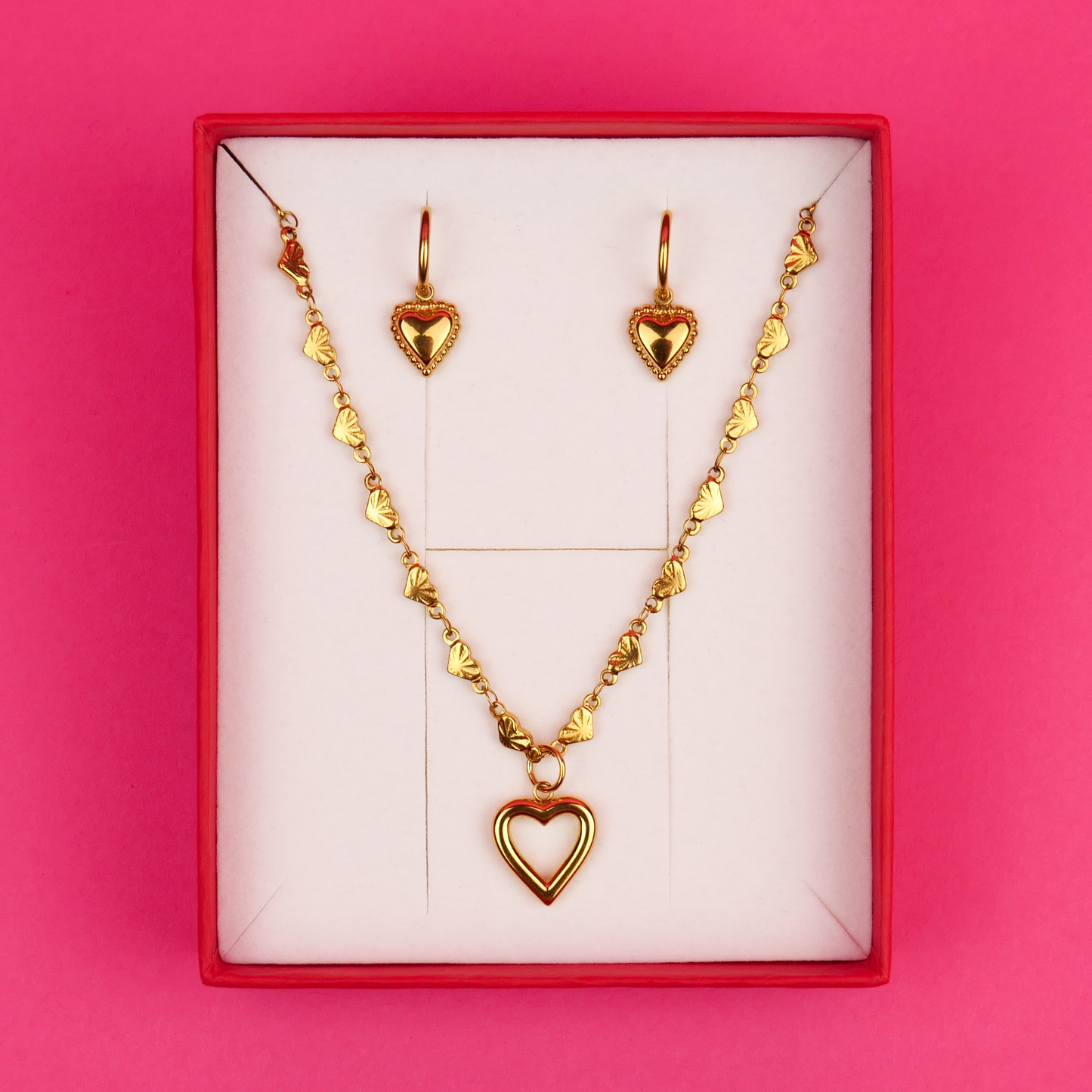 DARLING - coffret doré (collier & boucles d'oreilles)