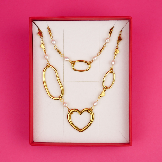 IDYLLE - coffret doré (collier & bracelet)