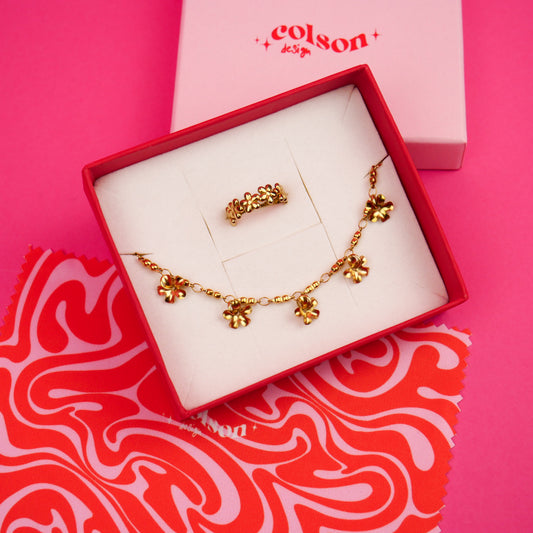FLORA - gold set (bracelet & ring)